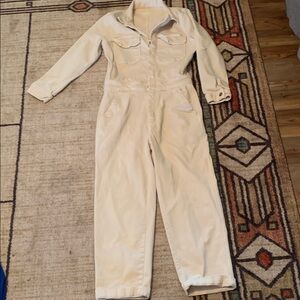 MOTHER Cream Utility Jumpsuit